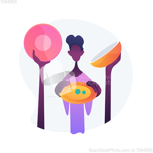 Image of Starvation and malnutrition abstract concept vector illustration.