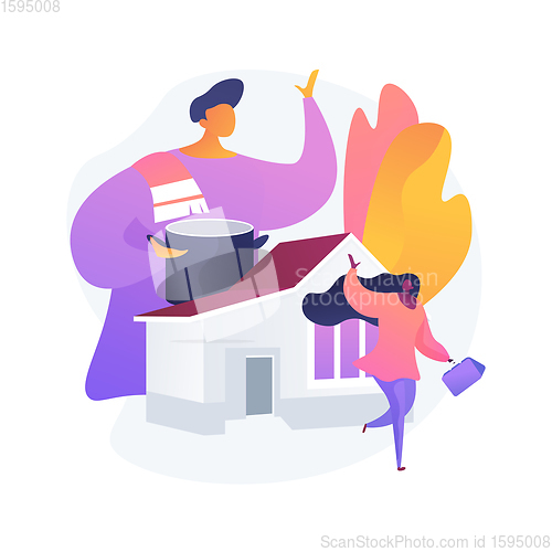 Image of Stay-at-home dads abstract concept vector illustration.