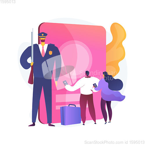 Image of Migration policy abstract concept vector illustration.