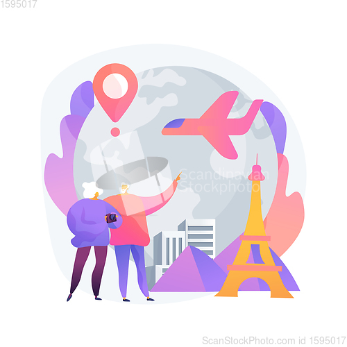 Image of Retirement travel abstract concept vector illustration.