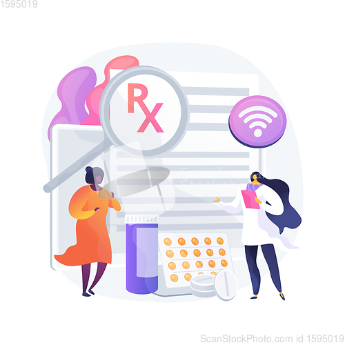 Image of Online prescription system abstract concept vector illustration.