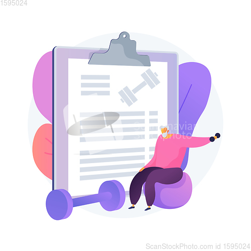 Image of Elder fitness abstract concept vector illustration.