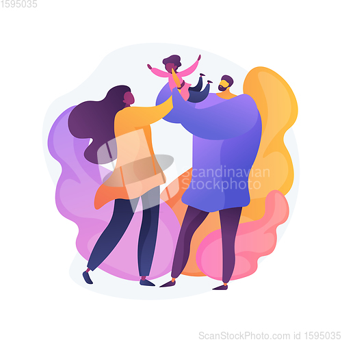 Image of Unmarried parents abstract concept vector illustration.