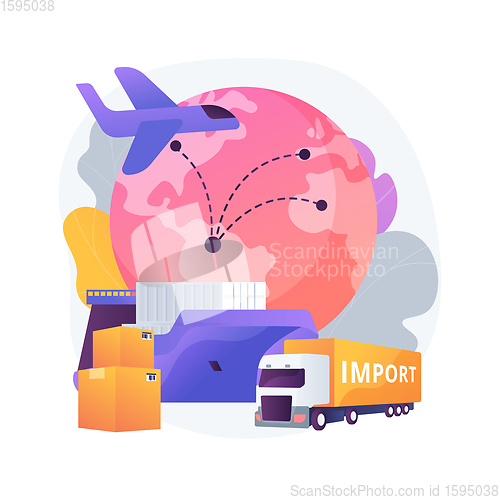 Image of Import of goods and services abstract concept vector illustration.