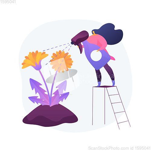 Image of Dandelion removal abstract concept vector illustration.