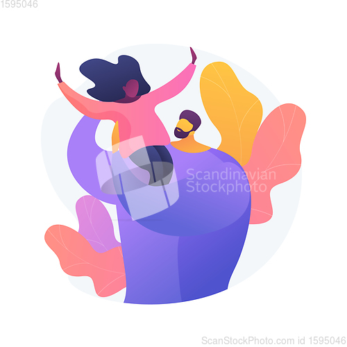 Image of Single fathers abstract concept vector illustration.