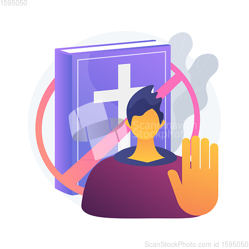 Image of Atheistic worldview abstract concept vector illustration.