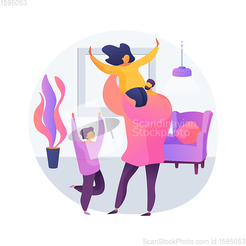 Image of Single parent abstract concept vector illustration.