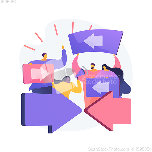 Image of Social conflict abstract concept vector illustration.