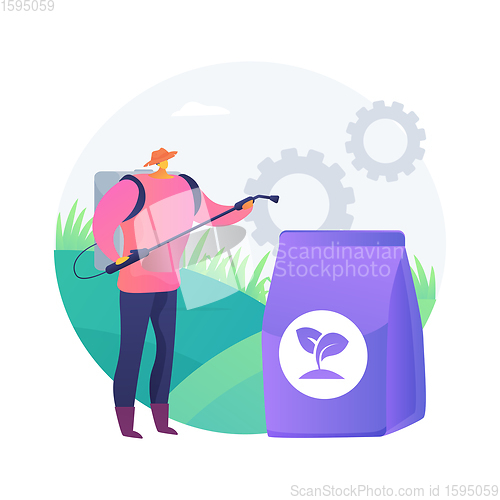 Image of Grass fertilizer abstract concept vector illustration.