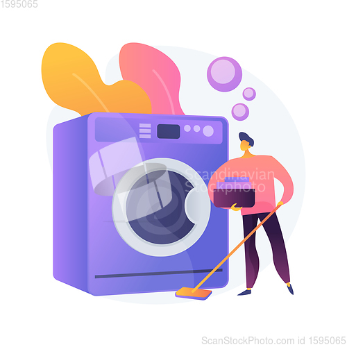 Image of Dads and housework abstract concept vector illustration.