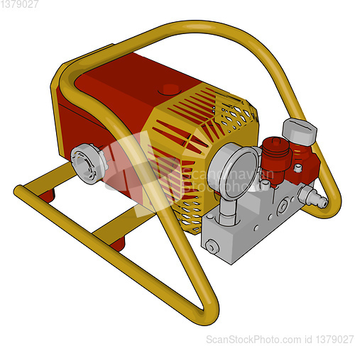 Image of Automotive industrial engine vector or color illustration