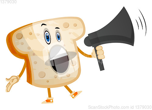 Image of Yelling bread illustration vector on white background