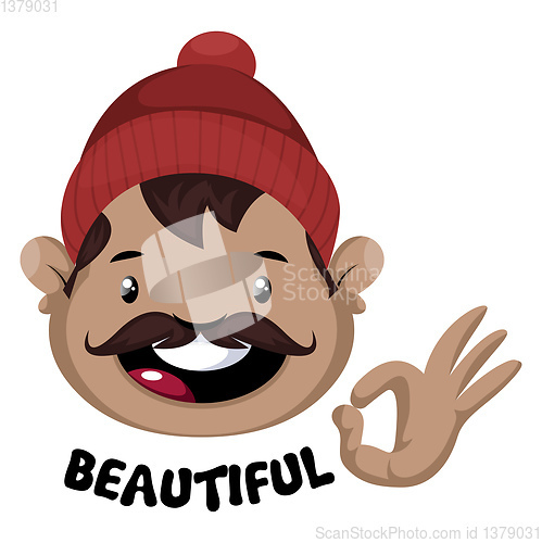 Image of Man is feeling beautiful, illustration, vector on white backgrou