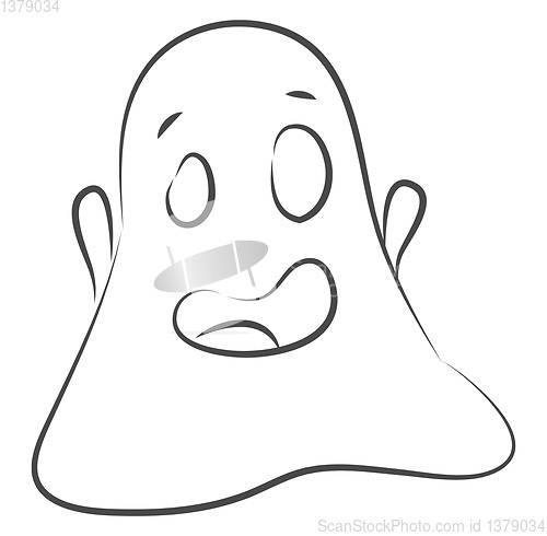 Image of Simple sketch of a ghost vector illustration on white background