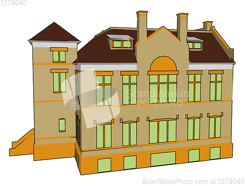Image of A home as school and office vector or color illustration