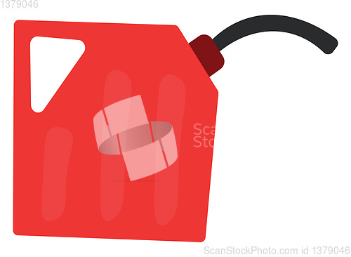 Image of A red oil can with a pump fitted to its mouth can hold oil for l