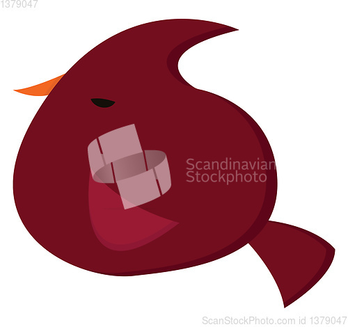 Image of A beautiful maroon-colored bird with an orange nose vector or co