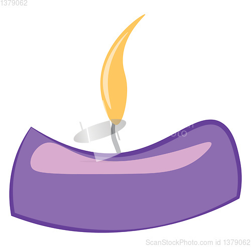 Image of A lit candle vector or color illustration