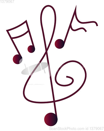 Image of Simple vector illustration of a music notes on a white backgroun