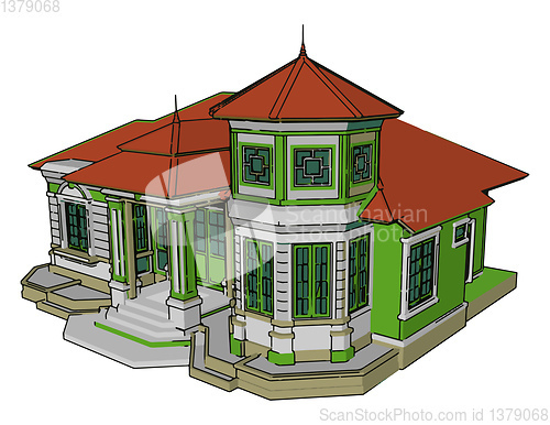 Image of A conventional modern house vector or color illustration