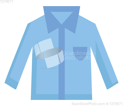 Image of Simple light blue shirt with blue pocket and collar vector illus