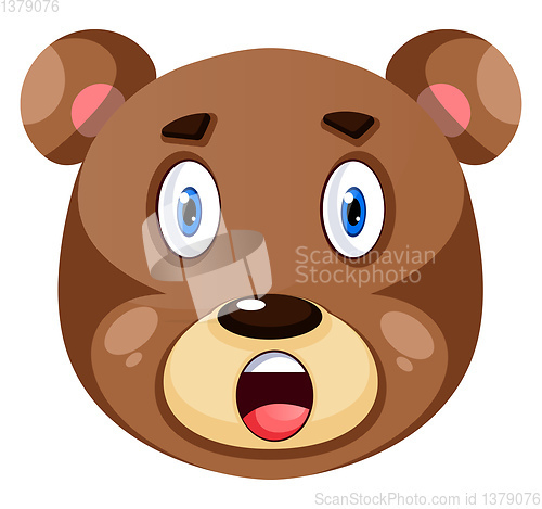 Image of Bear is feeling surprised, illustration, vector on white backgro