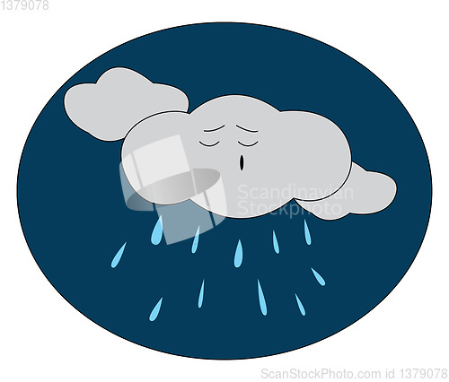 Image of Cartoon of a rainy night over dark blue background vector or col