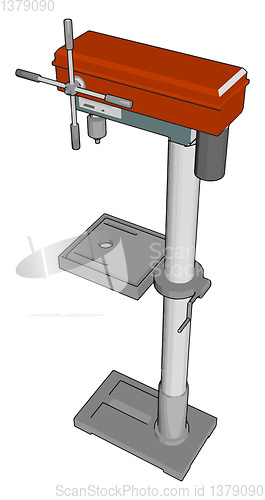 Image of Red drill press vector illustration on white background