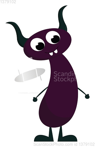 Image of Purple monster vector or color illustration