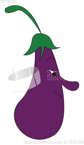 Image of A brinjal shape creature vector or color illustration