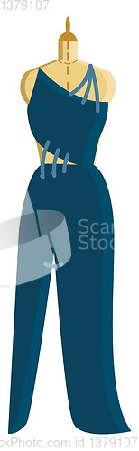 Image of Blue dress in the making vector illustration 