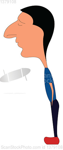 Image of Caricature of man with big nose vector illustration on white bac