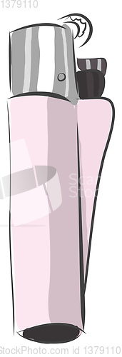 Image of Baby pink female cigarette lighter vector illustration on white 