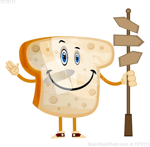 Image of Road Sign Bread illustration vector on white background
