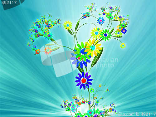 Image of Floral nature themed design illustration