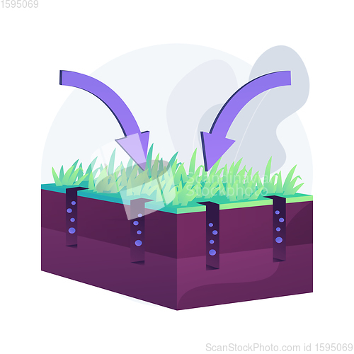 Image of Lawn aeration abstract concept vector illustration.