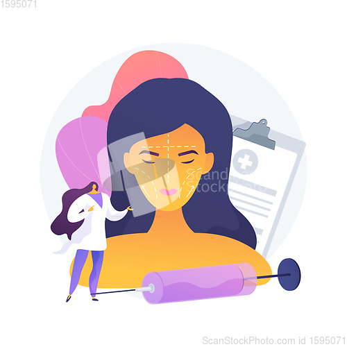 Image of Facial contouring abstract concept vector illustration.