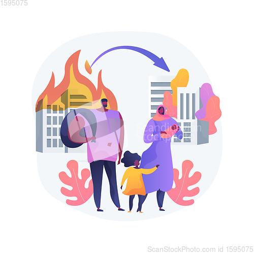 Image of Forced migration abstract concept vector illustration.