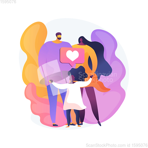 Image of Caring adoptive fathers abstract concept vector illustration.