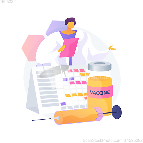 Image of Immunization schedule abstract concept vector illustration.