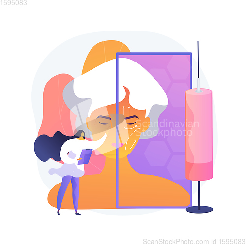 Image of Face lifting abstract concept vector illustration.