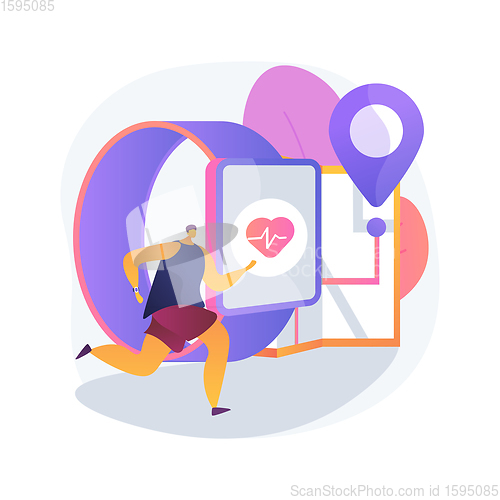Image of Sport and fitness tracker abstract concept vector illustration.