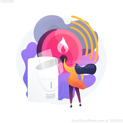 Image of Fire alarm system abstract concept vector illustration.