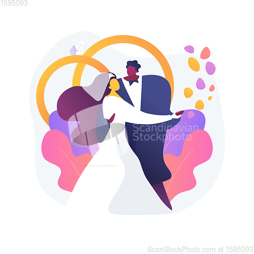 Image of Mixed marriage abstract concept vector illustration.