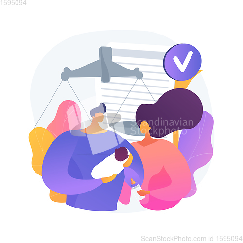 Image of Adoption of a child abstract concept vector illustration.