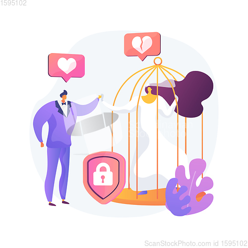 Image of Forced marriage abstract concept vector illustration.