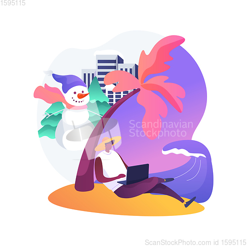 Image of Seasonal migration abstract concept vector illustration.