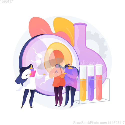 Image of Test tube fertilization abstract concept vector illustration.