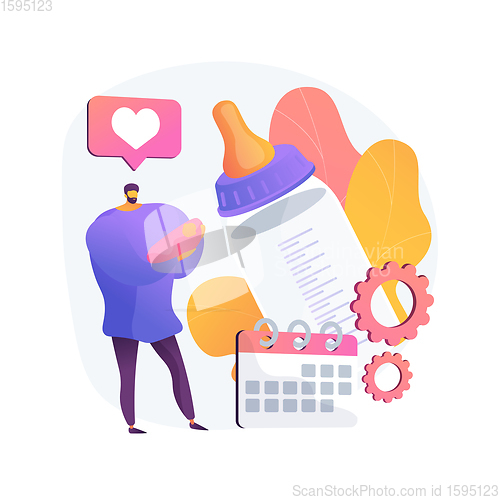 Image of Paternity leave abstract concept vector illustration.